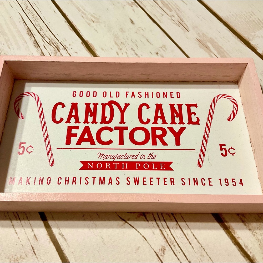 Good Old Fashioned Candy Cane Factory Wooden Christmas Sign Target